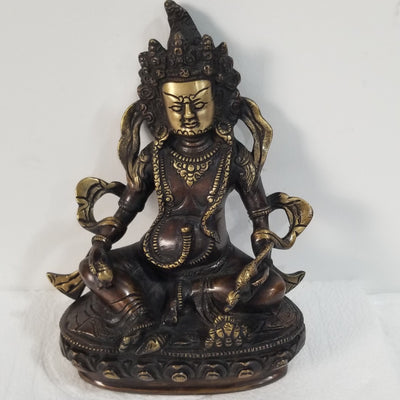 9"H x 7"W x 4"D - Handcrafted Brass Kubera