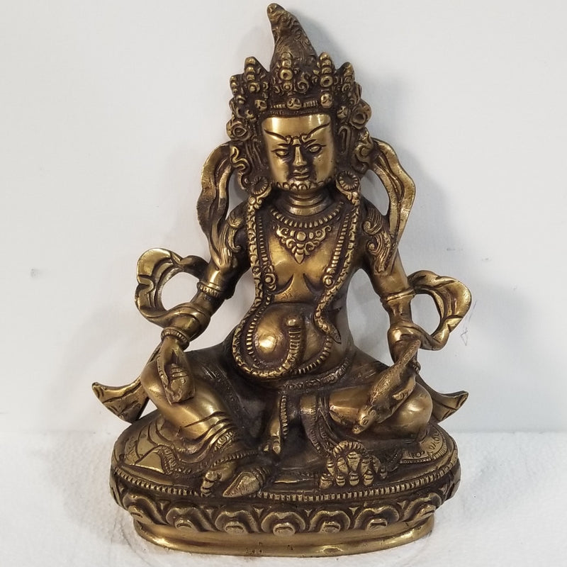 9"H x 7"W x 4"D - Handcrafted Brass Kubera